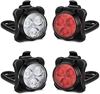 Vista 10 de Rechargeable LED Bike Light Sets, Super Bright Front Headlights and Rear LED Bicycle Lights, 650mah Lithium