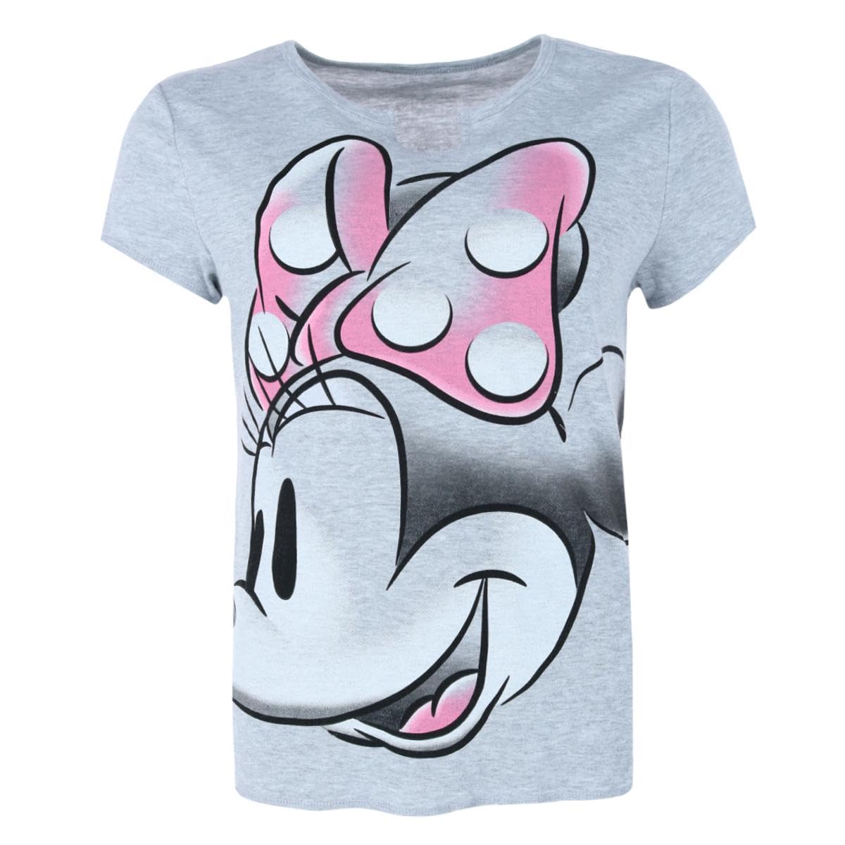 Disney Women's Mickey Mouse V Neck Tee Shirt, XL, Grey Minnie