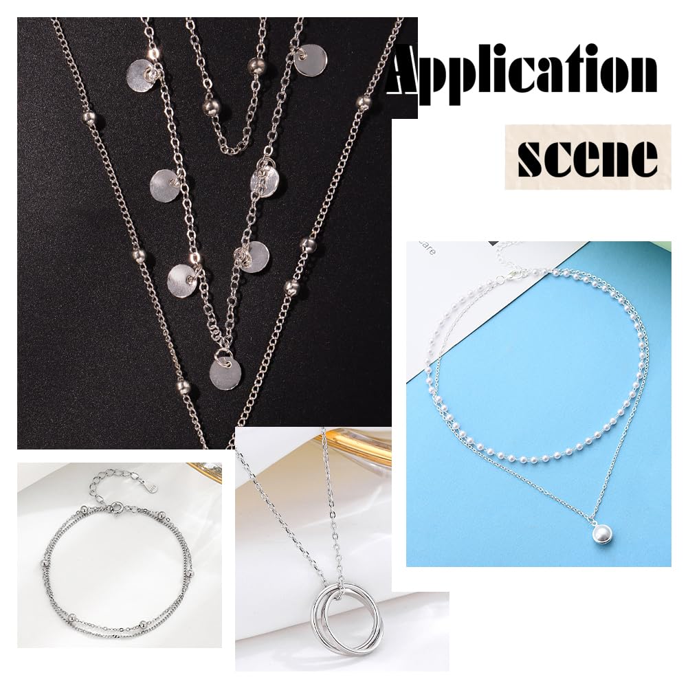 Beebeecraft 1 scatola di Catene Barbazzale Da 1 m, Catena Piatta In Argento Sterling, Sfusa per La Creazione di Gioielli