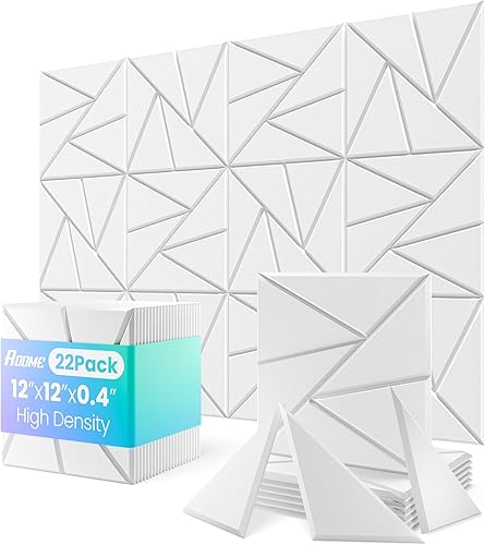 Paquete de 22 paneles a prueba de sonido para paredes, paneles acústicos de alta densidad de 12 x 12 x 0.4 pulgadas, paneles de espuma a prueba de