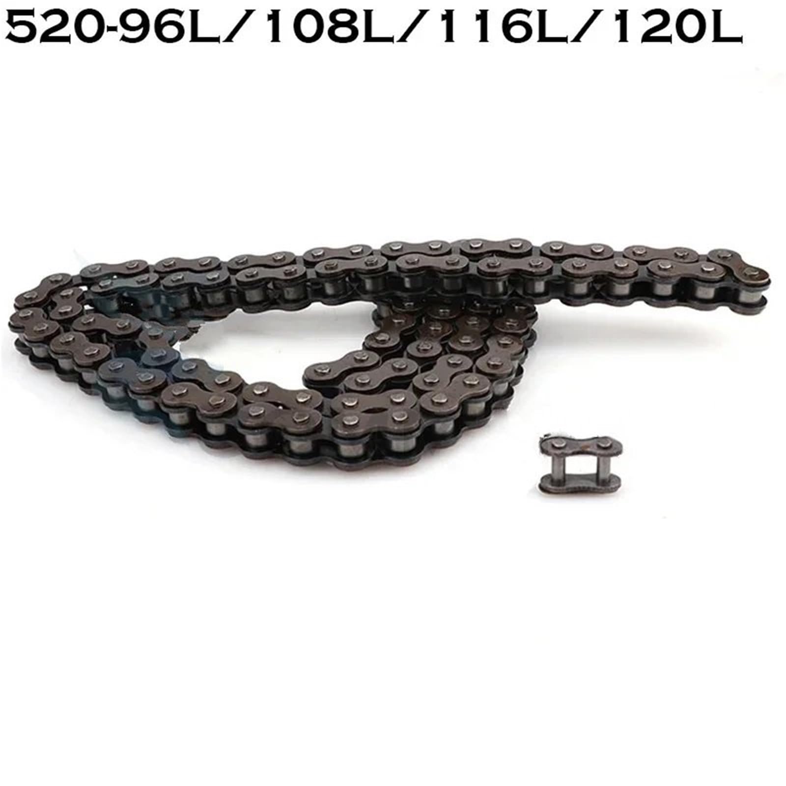Cadena Cadenas para motocicleta 520 de 96L/108L/116L/120L con eslabón de cadena, aptas para ATV, UTV, buggy, quad, motocross(520-116L)
