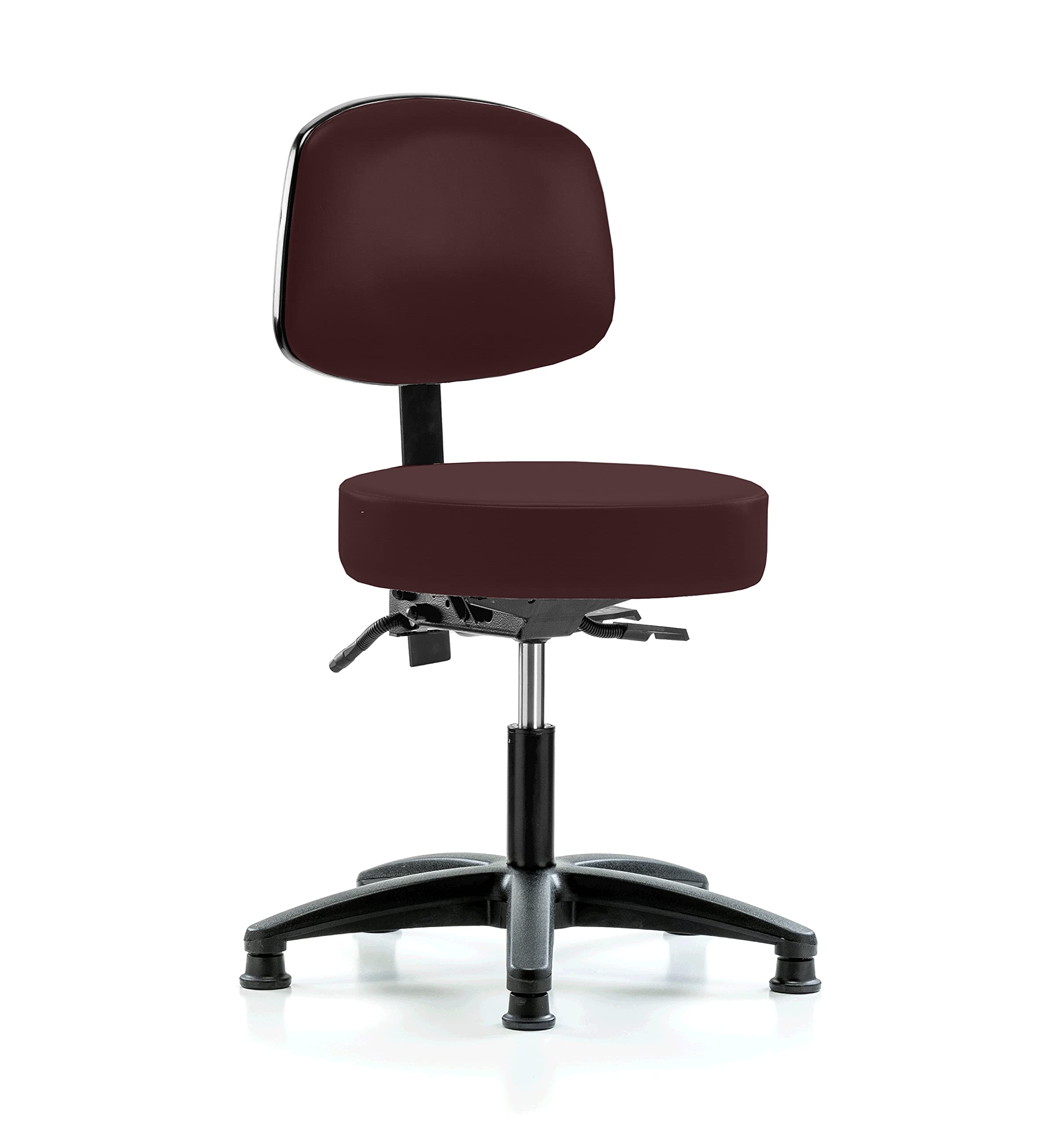 Perch Exam Stool, Glides, 18-23", Burgundy Fabric