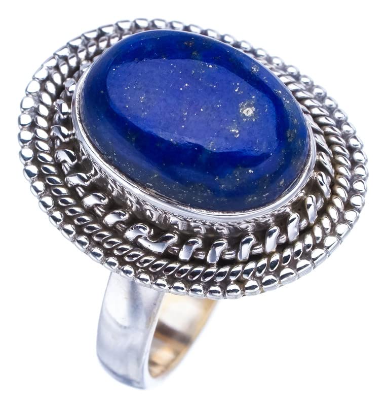 Bague en argent sterling 925 et Lapis Lazuli fait main de prestige