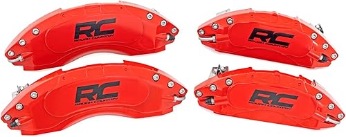 Miniatura 3 de Rough Country Cubiertas de pinza de freno para Ford Bronco (2021-2024) - Acabado rojo resistente a la corrosión, aluminio 6061-T6, cubierta de pinza