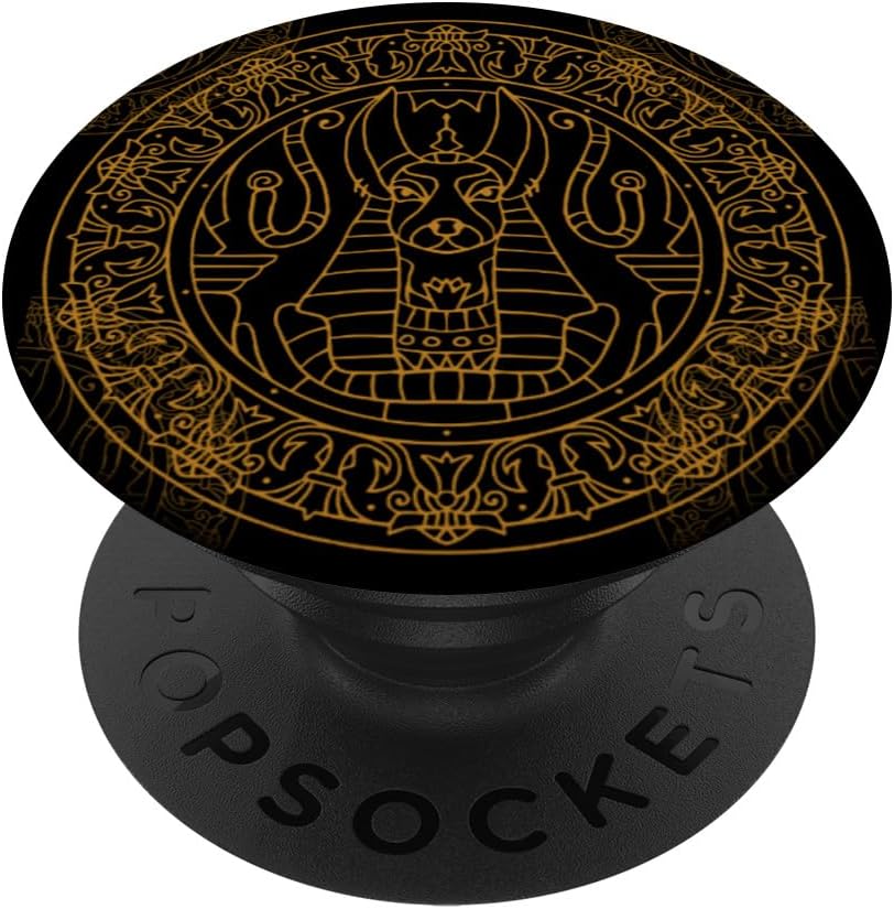 Sacred Geometry Egyptian Anubis Art PopSockets MagSafe PopGrip for iPhone
