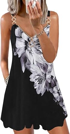 Womens Summer Dresses 2026 Casual Sleeveless Cover Up Beach Sundresses