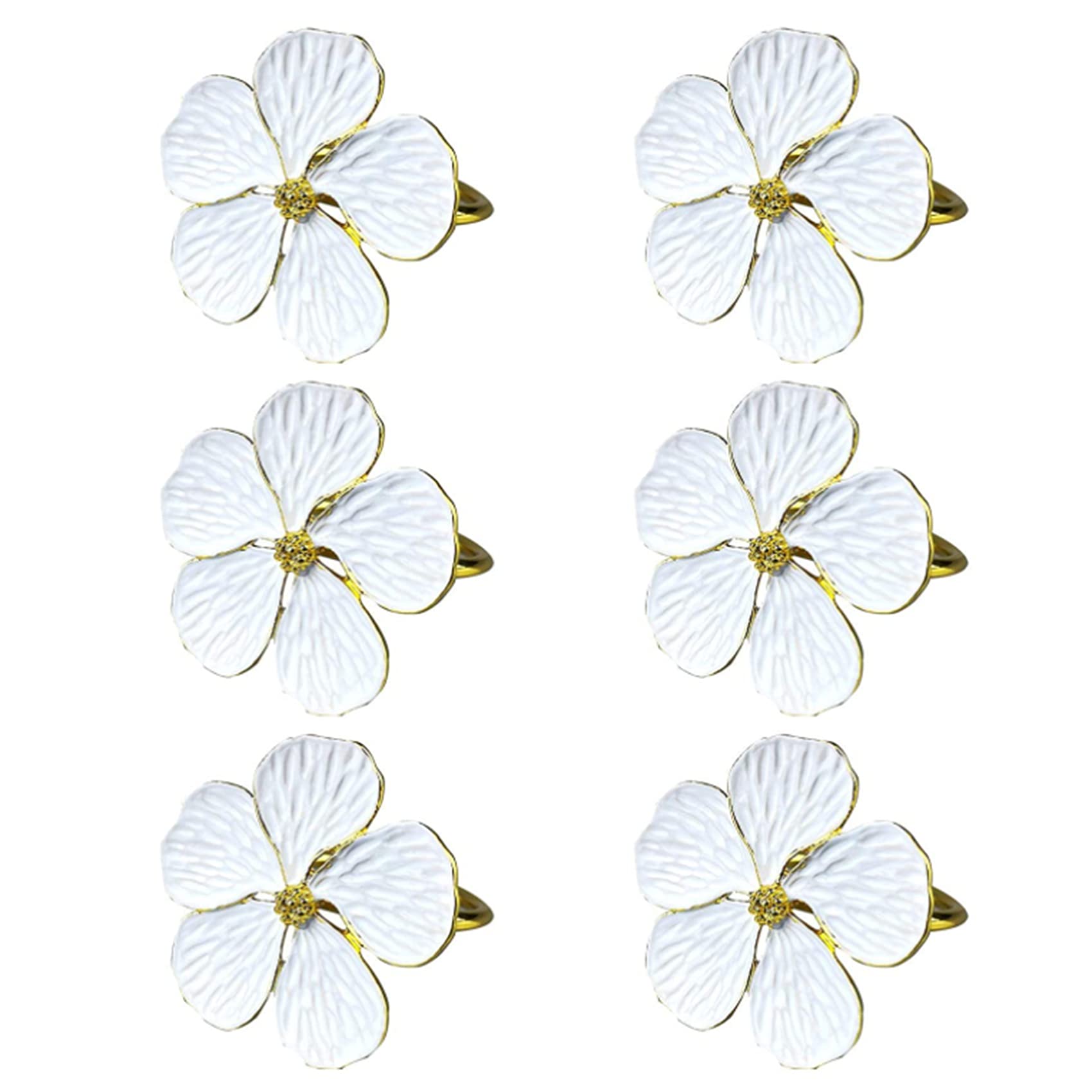 CTRLZS 6Pcs Flower Napkin Ring,Floral Buckles Napkin Holder Dining Tables Setting Decor for Wedding Banquet Christmas