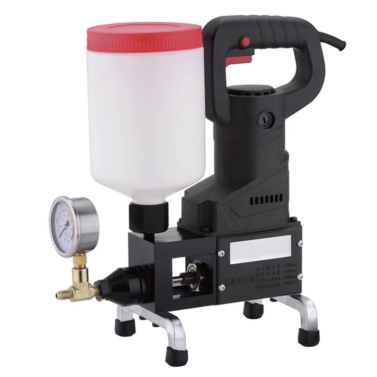 Máquina eléctrica de mortero de lechada de 1100 W, alta velocidad 0-2800 r/min, caudal de 0,74 l/min, ideal para grietas de hormigón y reparación de fugas
