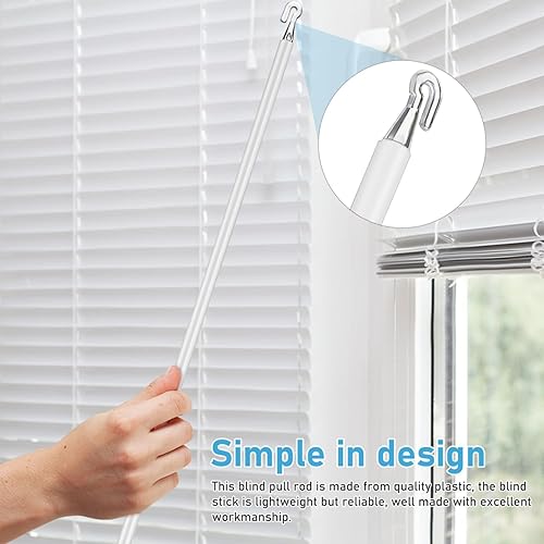 Miniatura 6 de Varita ciega para persianas con gancho, barra vertical desmontable para ventana, abridor de vara de 35 pulgadas