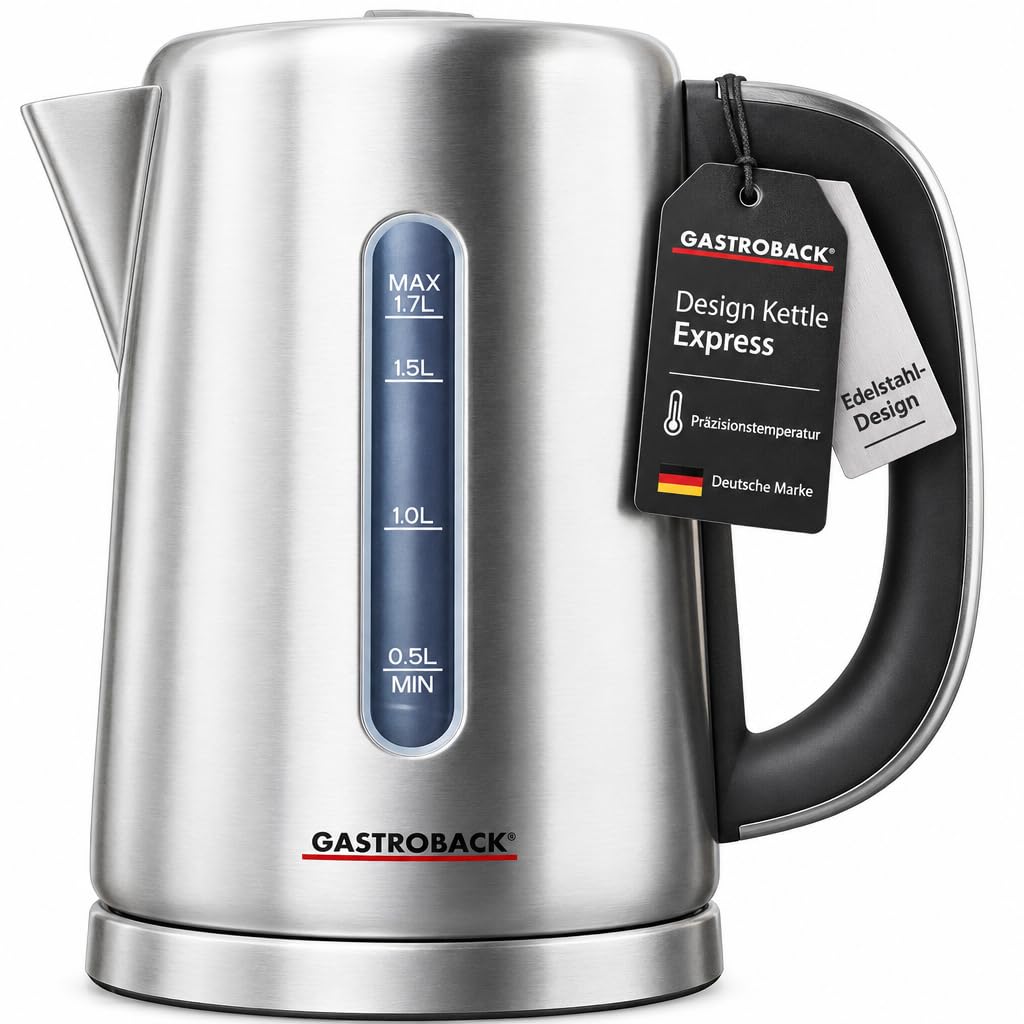 Gastroback Wasserkocher Edelstahl mit Temperatureinstellung, 3000 Watt