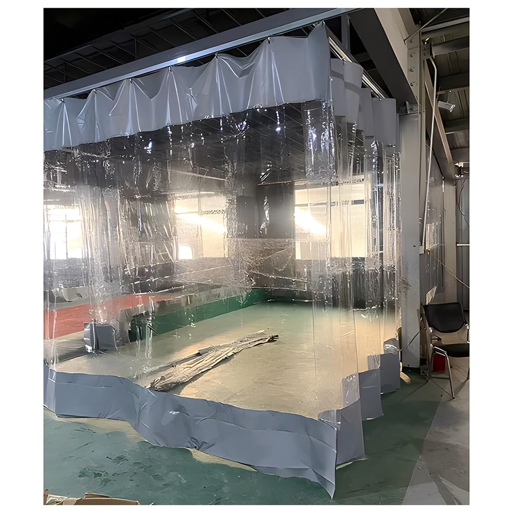 Generisch Wash Bay Gardinen, transparente, wasserdichte Outdoor-Vinyl-Gardine mit UV-Schutz, rostfreien Ösen, ideal für den Innen- und Außenbereich, 1,8 x 2 m (5,9 x 6,5 Fuß) Planenpaneel