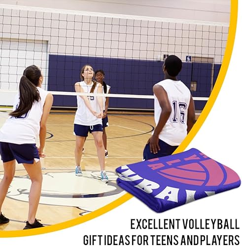 Miniatura 8 de TEEMAN Mantas de voleibol personalizadas, regalos para Navidad 2023, manta deportiva de voleibol de agua fría y fuego con nombre y número, regalos