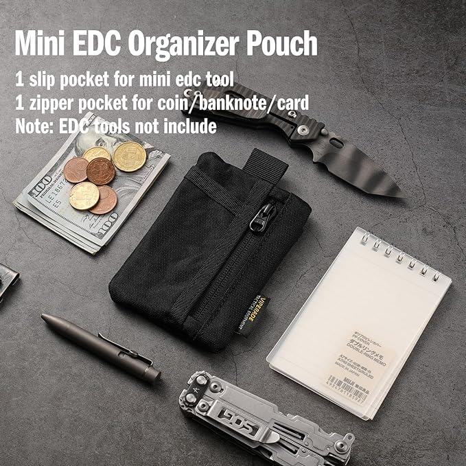 VIPERADE VE29 Mini EDC Pouch Mini Pocket Organiser with 4 Pockets,Small EDC Organiser Pouch Multitool Organizer Small Men's Coin Purse Backpack Accessories Packs -Black - Image 4