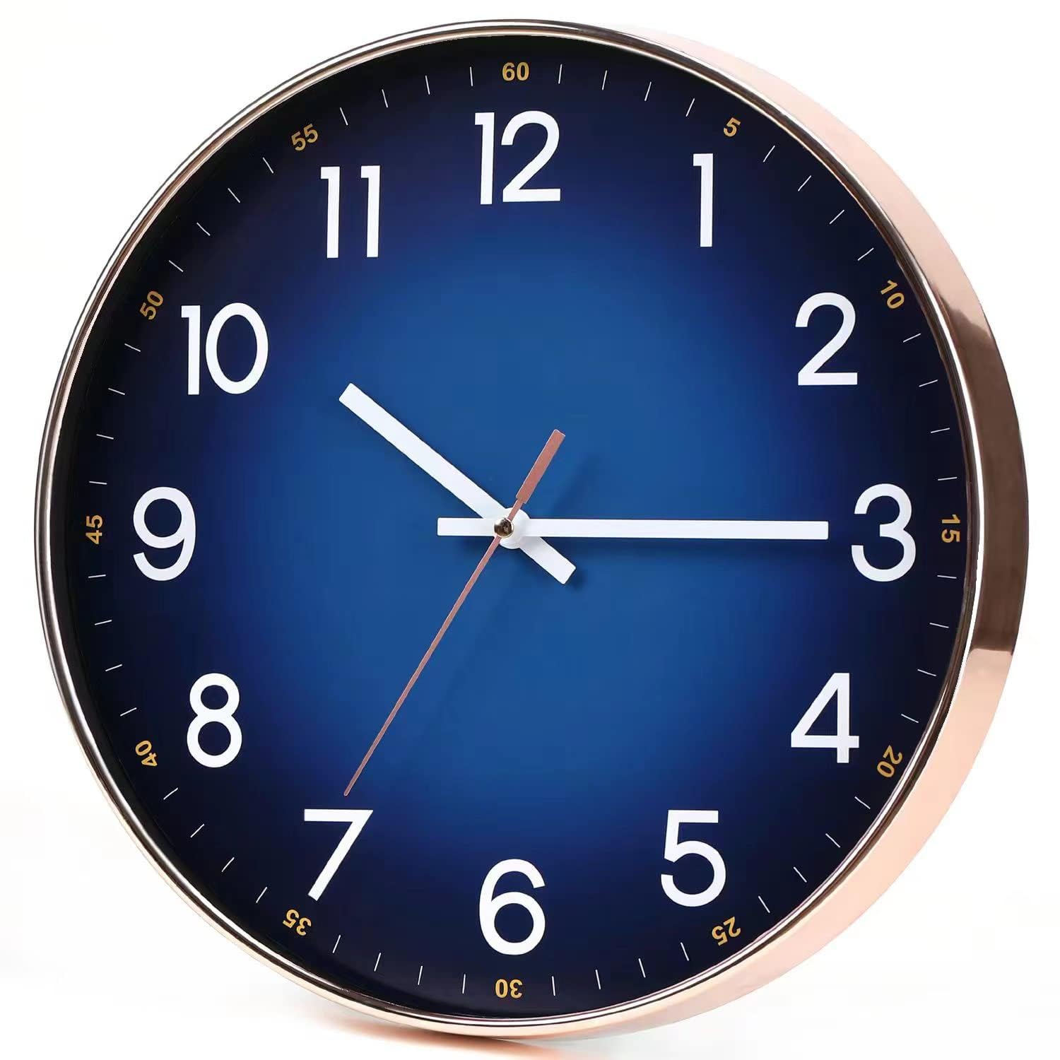 Horloge murale moderne bleue marine pour cuisine et espaces de vie