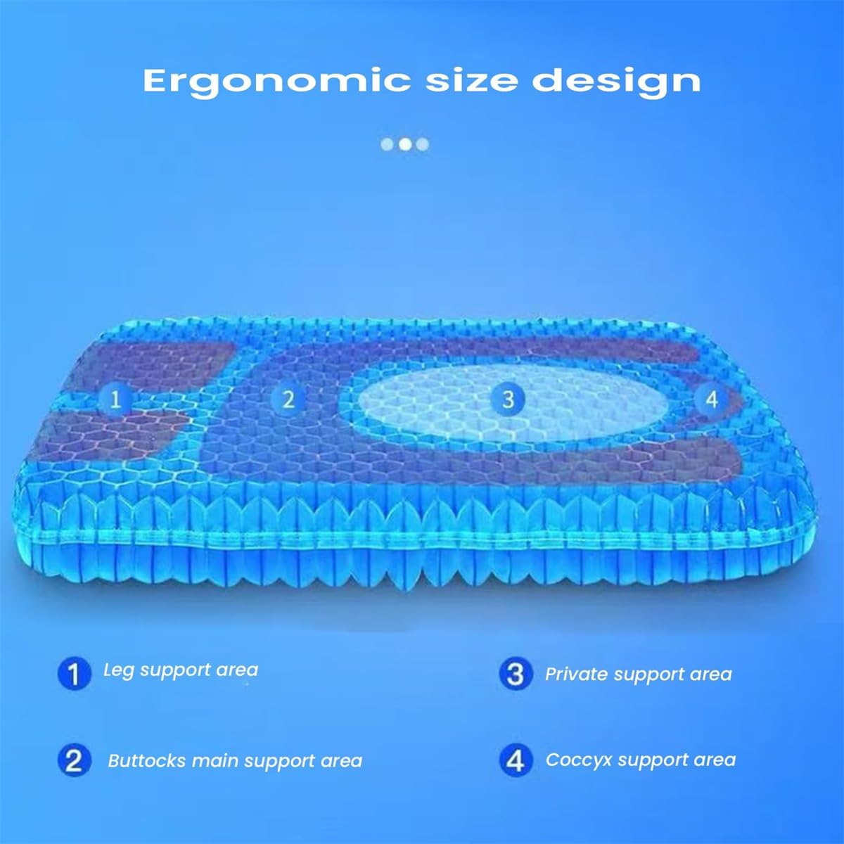Cojín ortopédico de gel para asiento de nido de abeja – Cojín ergonómico grande y suave con funda para silla de oficina y silla de ruedas – 15.75 x 13.78 pulgadas