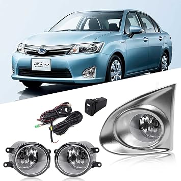 Fog Lamp Replacement for Toyota AXIO 2013-2014 Front Fog Lamp Plating frame Cover Trim Replace assembly kit one Pair