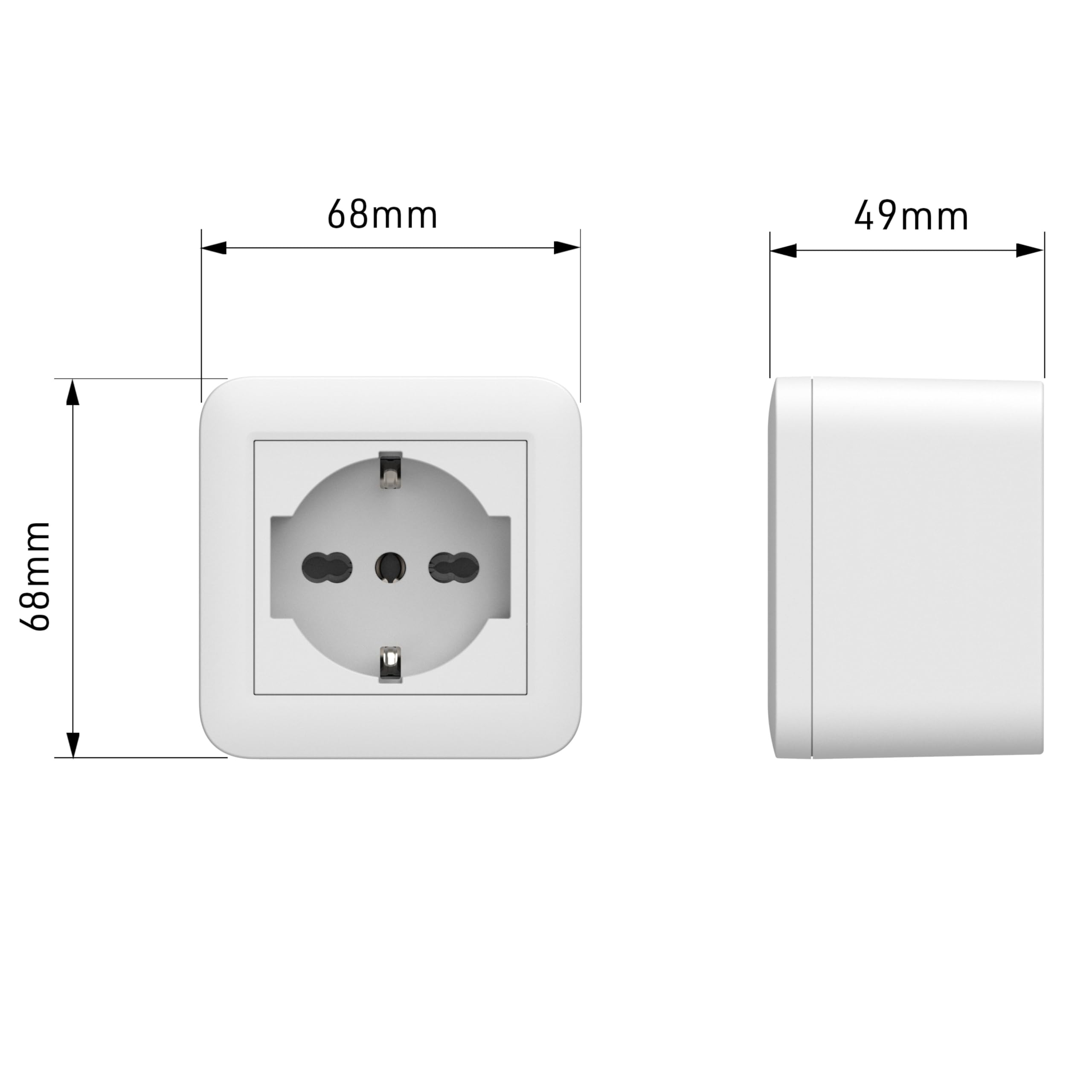 Electraline 60472 Contenitore da superficie FIXA con presa P40 (Schuko+10/16A), Bianco, IP40, compatibile per installazione con tubo rigido e canalina