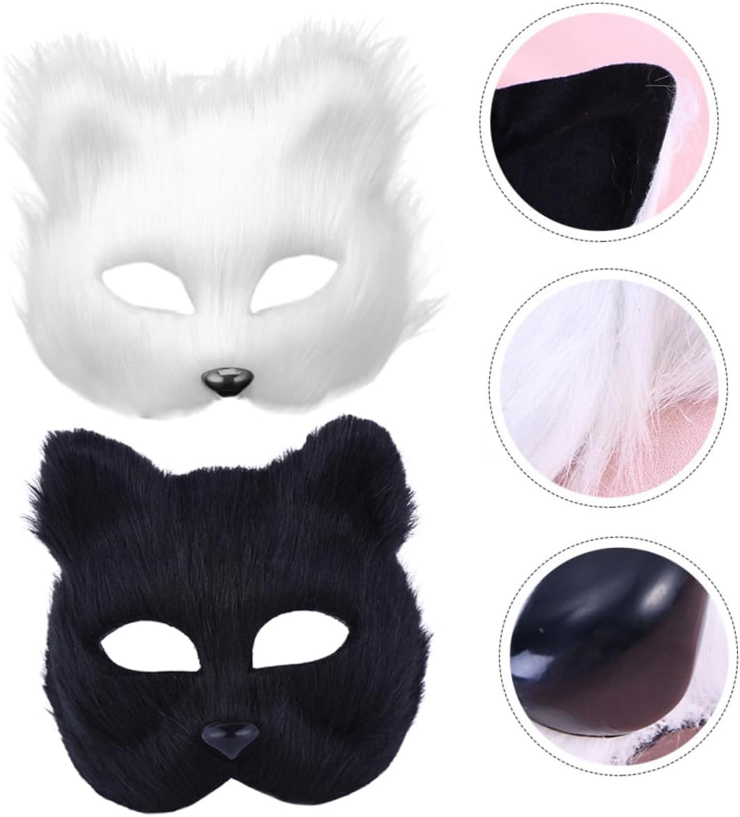 2pcs Masquerade Masks for Adults Lightweight Animal Costume Props for Halloween Easter and Parties Breathable Design Festive Atmosphere