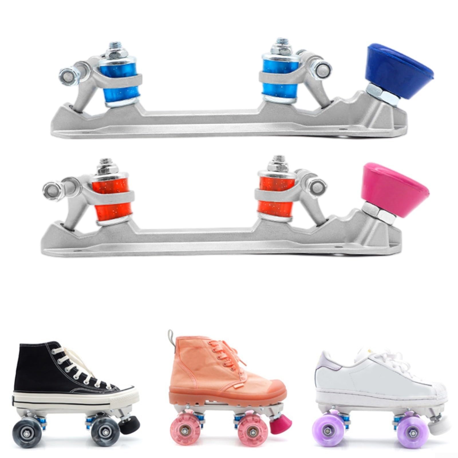 Placa de patinaje para patines de quad scooter, freno ajustable, tope de dedos de alta elasticidad, herramienta completa, fácil instalación, (para talla 43-45, negro)