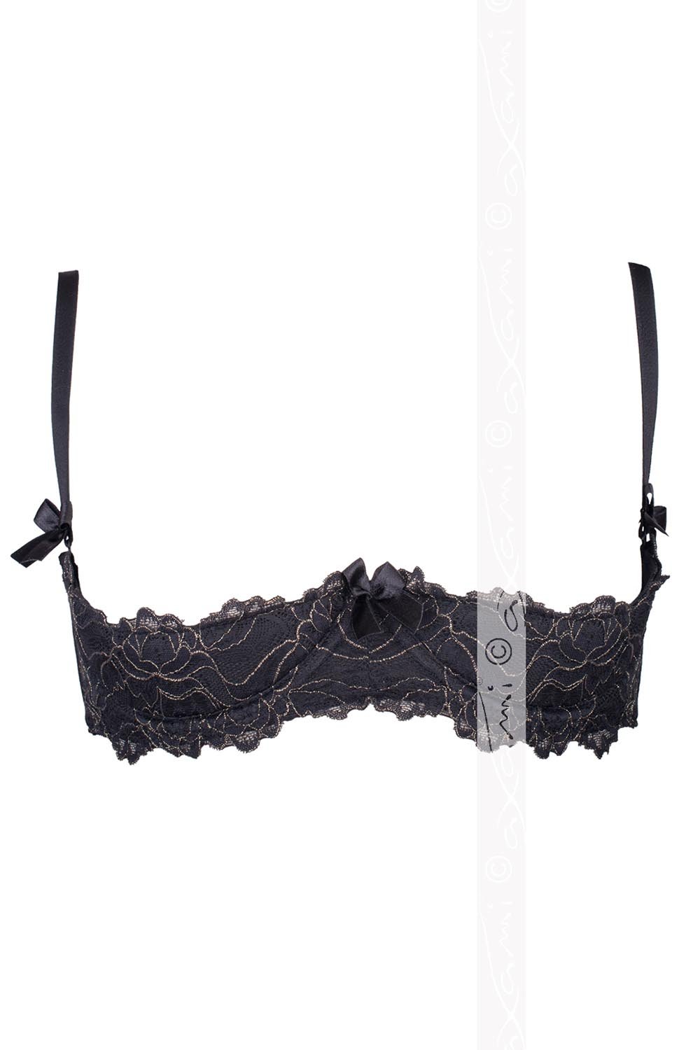 Axami V-5891 Meteorite Sexy Soutien-Gorge Redresse Seins – Fabriqué en UE, Noir-Dore,90D