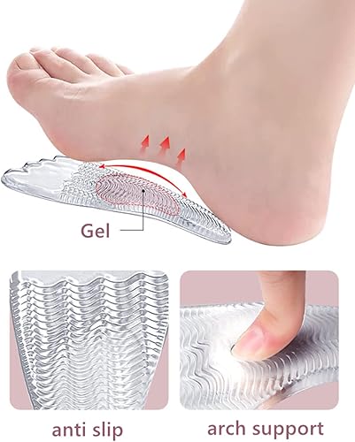 Miniatura 2 de Cojines de bola de pie con soporte de arco, almohadillas antideslizantes de gel suave para el talón, relleno de zapatos invisibles reutilizables
