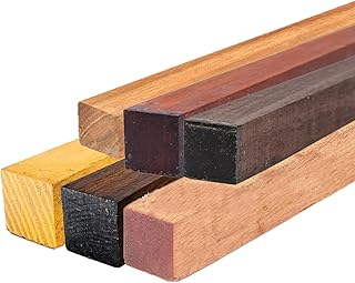 6 Pieces Assorted Hobbywood Blanks 1" x 1" x 12" | Mahogany, Indian Rosewood, Padauk, Osage Orange, Teak & Honduran Rosewood by Exotic Wood Zone