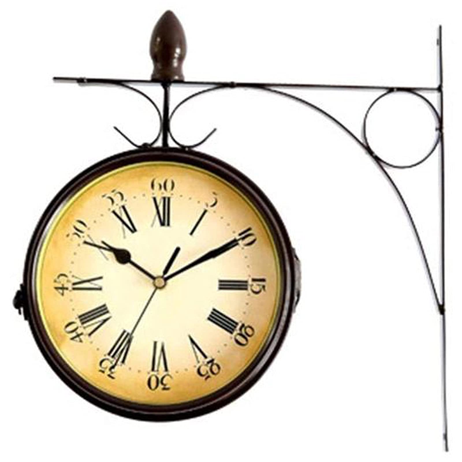 Horloge de jardin extérieure suspendue avec décoration murale de salon vintage