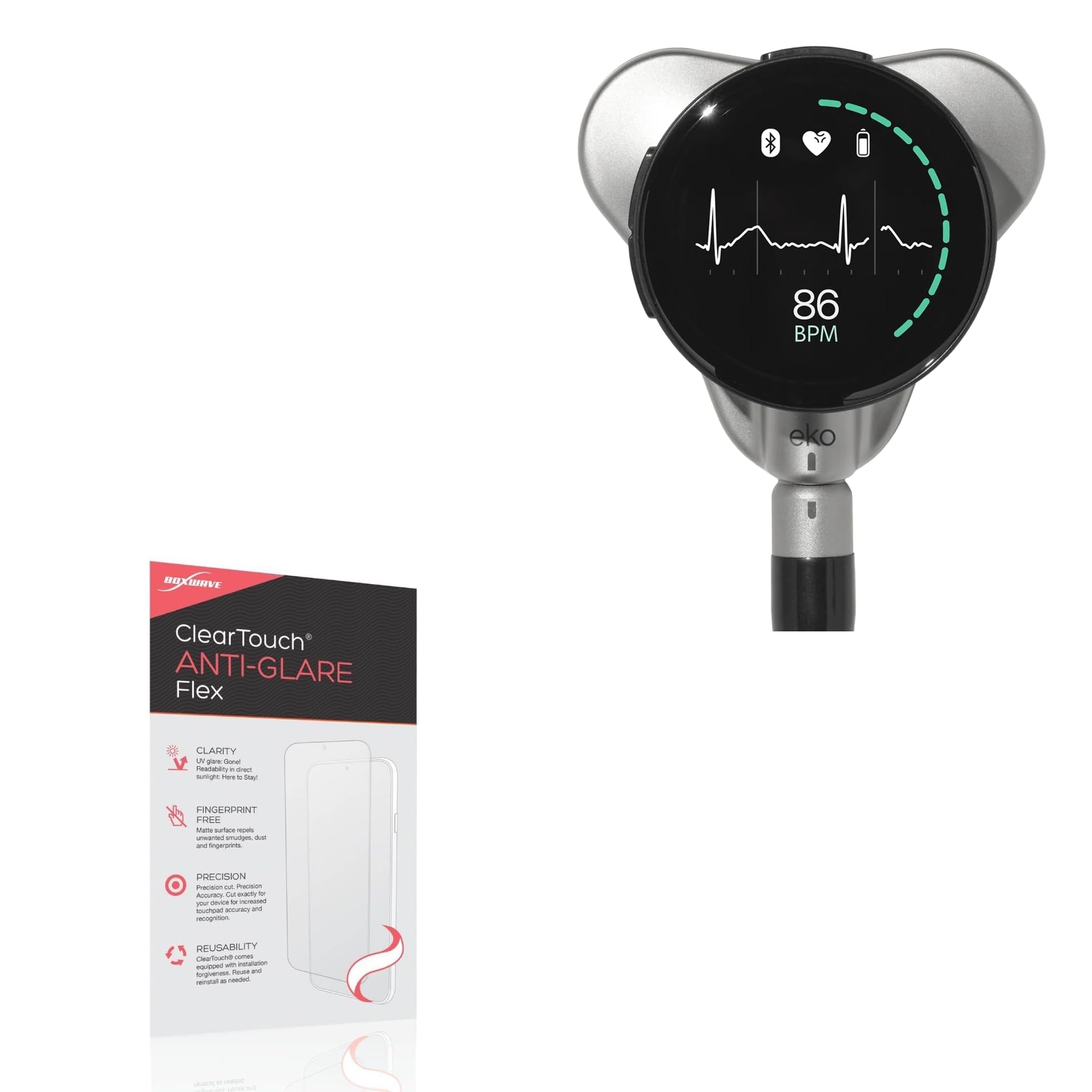 Screen Protector Compatible with EKO CORE 500 - ClearTouch Anti-Glare Flex (2-Pack), Anti-Fingerprint Matte Film Skin Curve Coverage