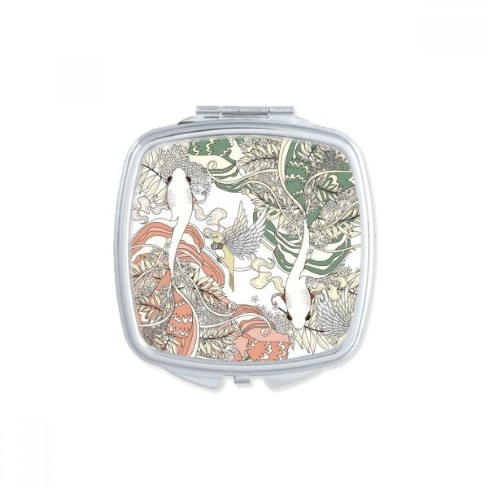Miroir de poche mignon motif carpe multicolore pour retouches maquillage au bureau