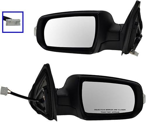 Juego de espejos laterales para conductor y pasajero con calor plegable manual compatible con Kia Sorento KI1320146 KI1321146 2011-2015 KI1321146