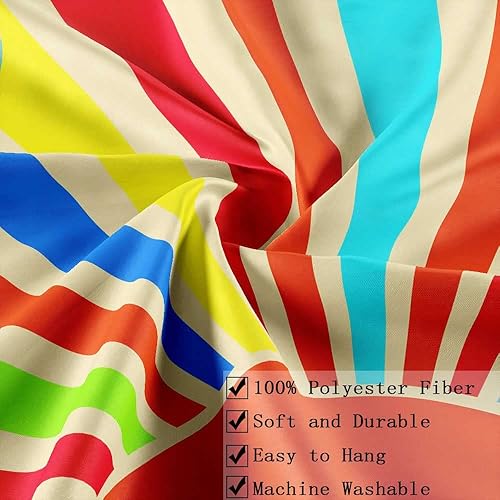 Miniatura 5 de JAWO Tapiz hippie reactivo con rayos UV, bohemio retro de los años 70, diseño de arco iris y puesta de sol hippie para colgar en la pared, tapiz