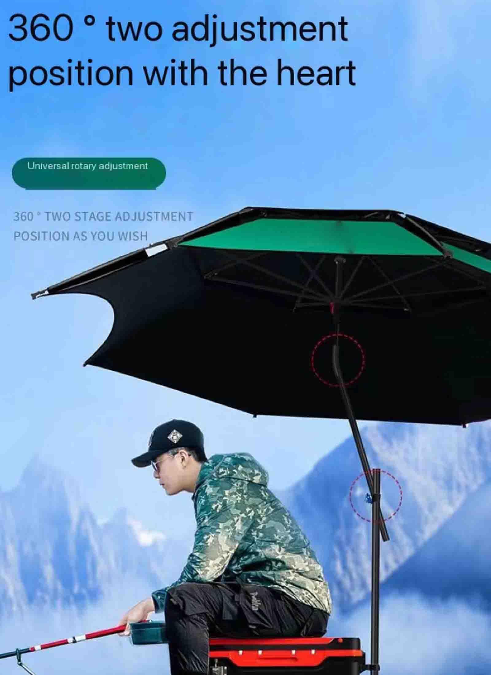8ft zewnętrzna osłona przeciwsłoneczna Parasol plażowy Parasol wędkarski Parasol wędkarski 360° Uniwersalny obrotowy Składany parasol przeciwsłoneczny Ochrona przeciwsłoneczna (B 6.6 ft)