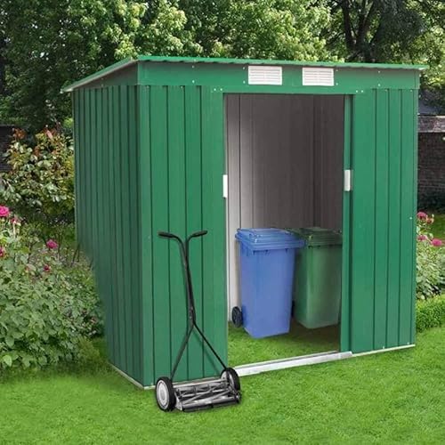 Casetta giardino in lamiera verde, box esterno, ricovero attrezzi 194x121 h.182cm Fredi