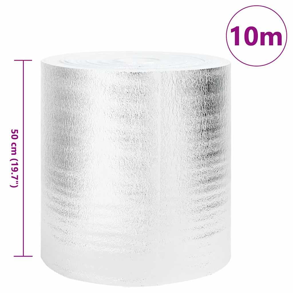 Heizkörper-Reflektorfolie Silber aus Polyethylen 10 x 0,5 m mit Aluminiumverstärkung reißfest für Innenbereich energiesparend zur Verbesserung der Heiz-effizienz