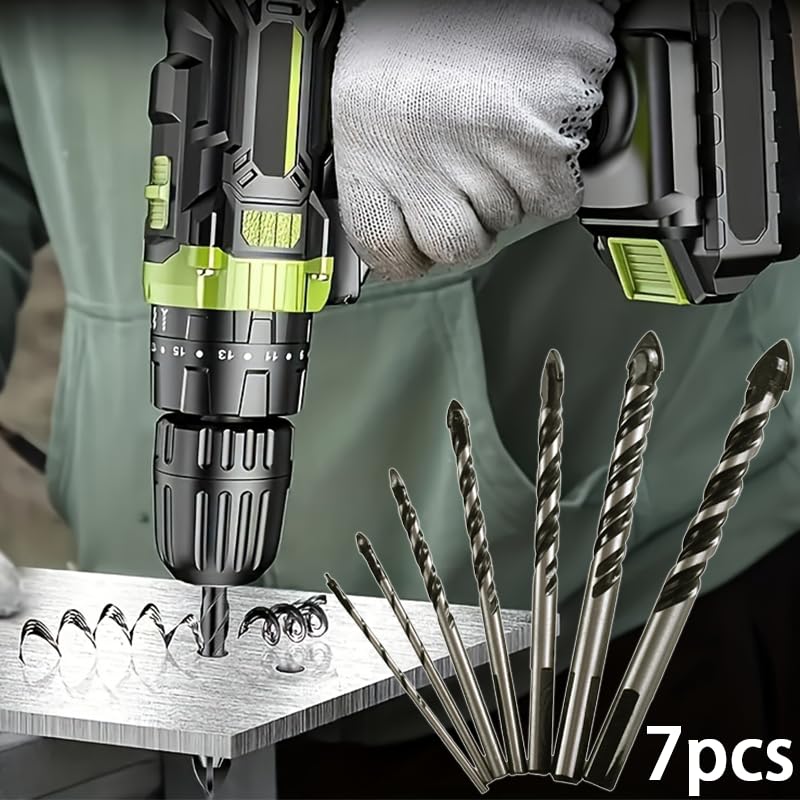 7PCS Carbide Drill Bits for Wood, Metal, and Plastic, Durable and Heat-Resistant, Ideal for DIY and Professional Use
