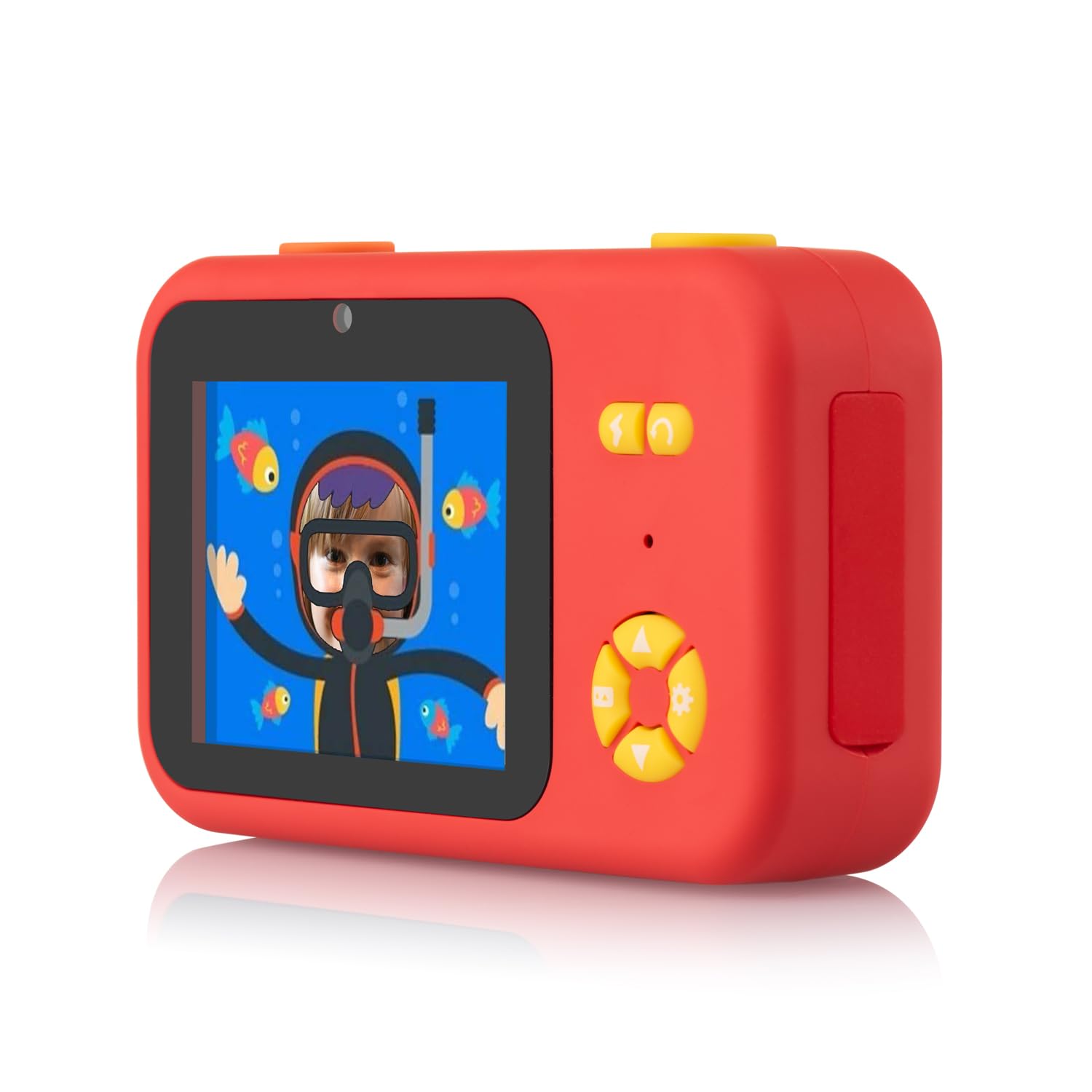 GOGEN DECKO Aparat dla dzieci, aparat cyfrowy dla dzieci, aparat do selfie, zdjęcia i wideo HD, efekty fotograficzne, karta micro SD 32 GB, LED, akumulator Lion, nadaje się dla dzieci od 3 lat,