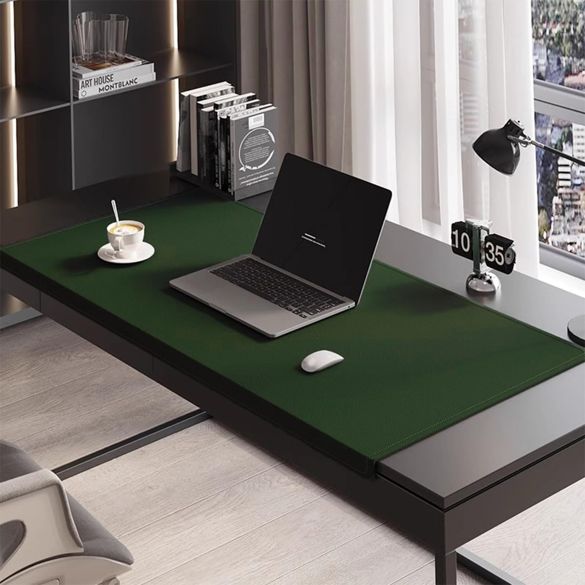 Edge-Locked Non-Slip Desk Pad with Edge Protector, Leather Office Table Protector Mouse Mat for Laptop Keyboard, Waterproof Smooth Writing Mats (Green,100x60cm) โ image 1