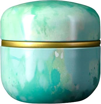 Topwon Body Powder Container with Powder Puff for Baby Women Talc Free Dusting Loose Powder Case Home Travel Powder Box Green