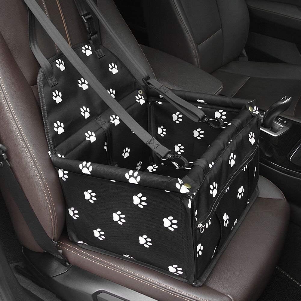 GENORTH Dog Car Seat Upgrade Deluxe Portable Pet Dog Booster Car Seat with Clip-On Safety Leash and Dog Blanket,Perfect for Small Pets…