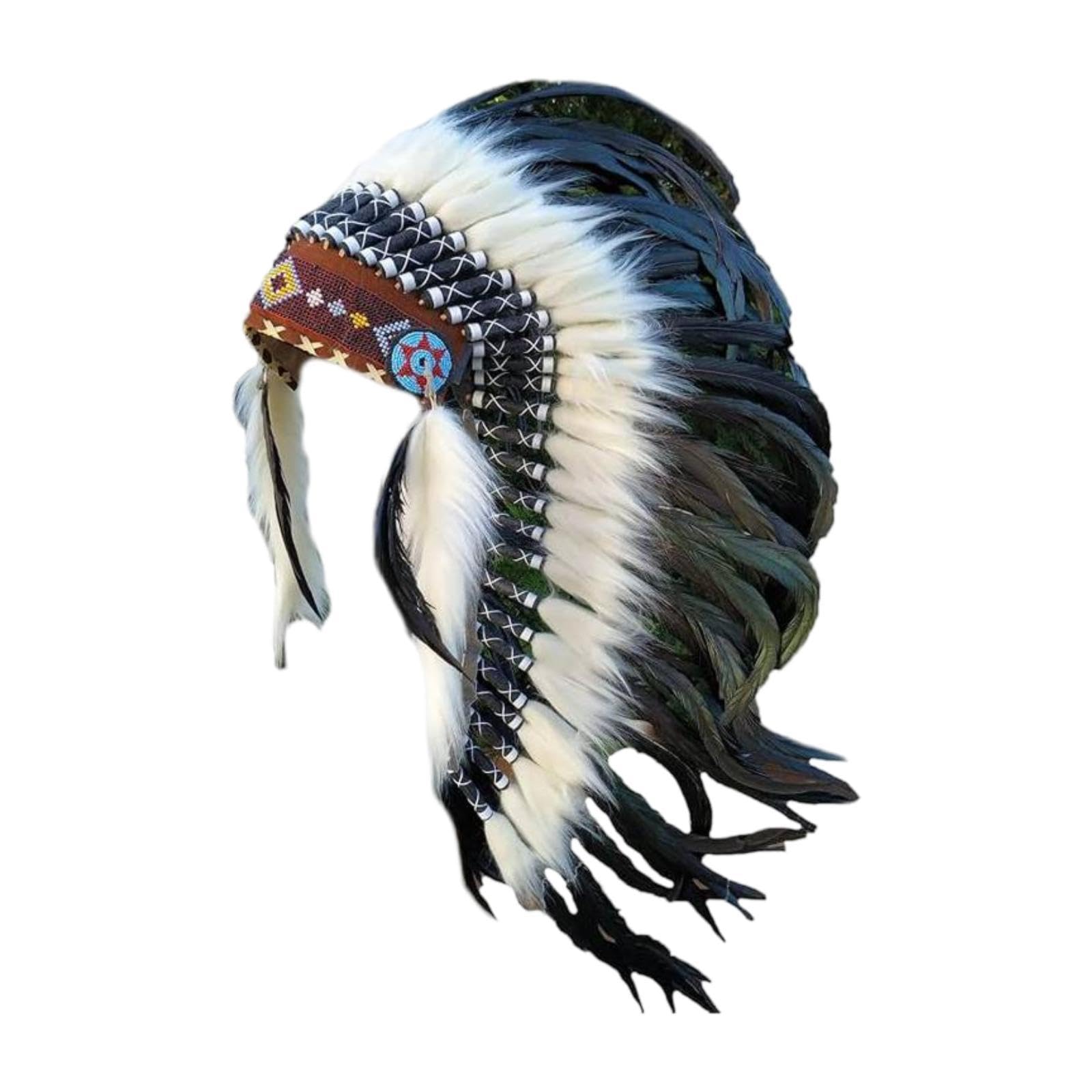 Dickly Feather Headdress Fancy Dress Native American Chief Headdress