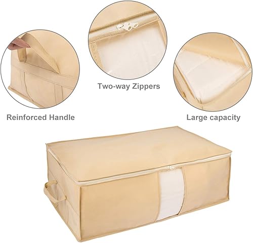 Miniatura 3 de Surblue Bolsas de almacenamiento para ropa, organizador de armario con asa reforzada, ventana transparente, tela no tejida, cremallera resistente,