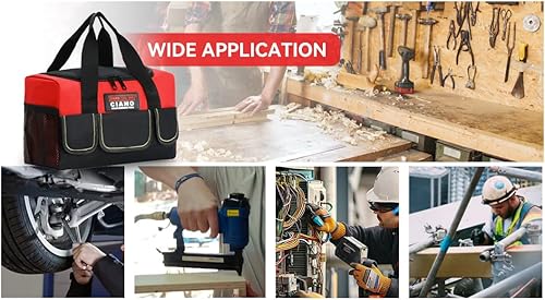 Miniatura 6 de Bolsa de herramientas pequeña de 12 ", diseño de 8 bolsillos, bolsa de herramientas suave, bolsa de trabajo de pequeña capacidad para herramientas