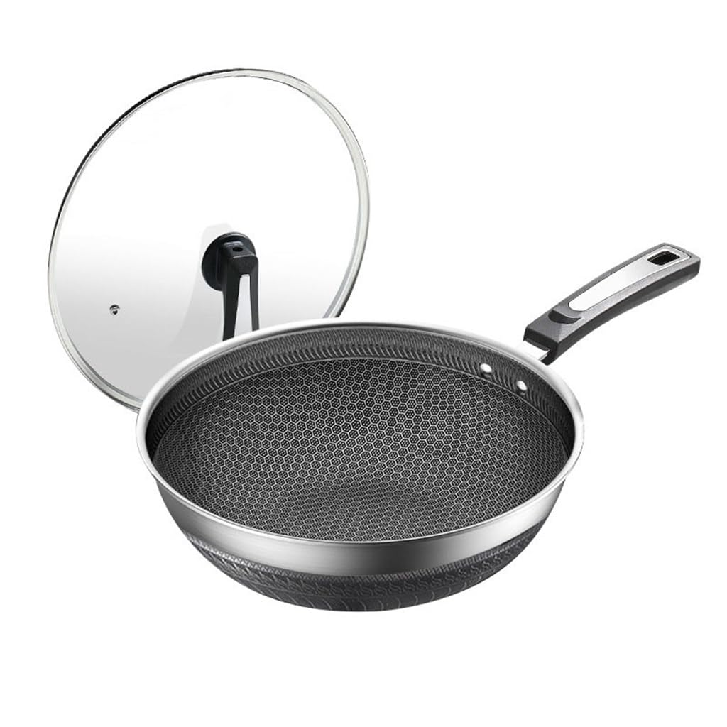 Wok de Panal de Cinco Capas for el hogar, Antiadherente, de Acero Inoxidable 316