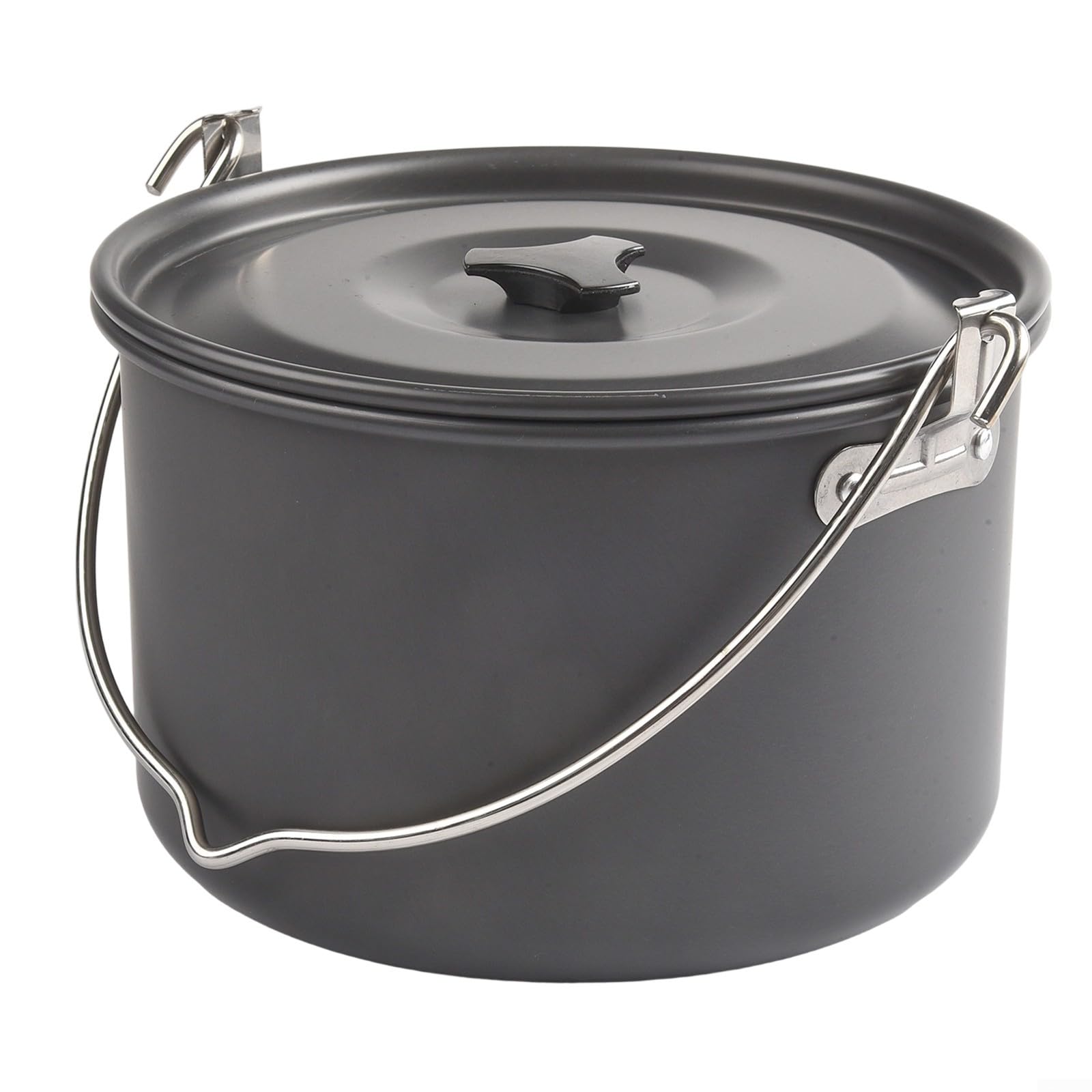 Pentola in Alluminio 4L Leggera Antiaderente per Campeggio(Black lid)
