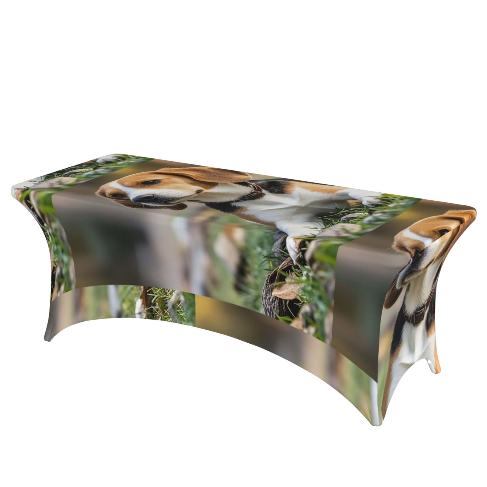LMNGH ovely Pet Dog Beagle Decorative Tablecloth Protector for Wedding, Banquet & Parties6FT Spandex Rectangle Tablecloths, Stretch Washable Table Cloth Wrinkle Free Patio Table Cover