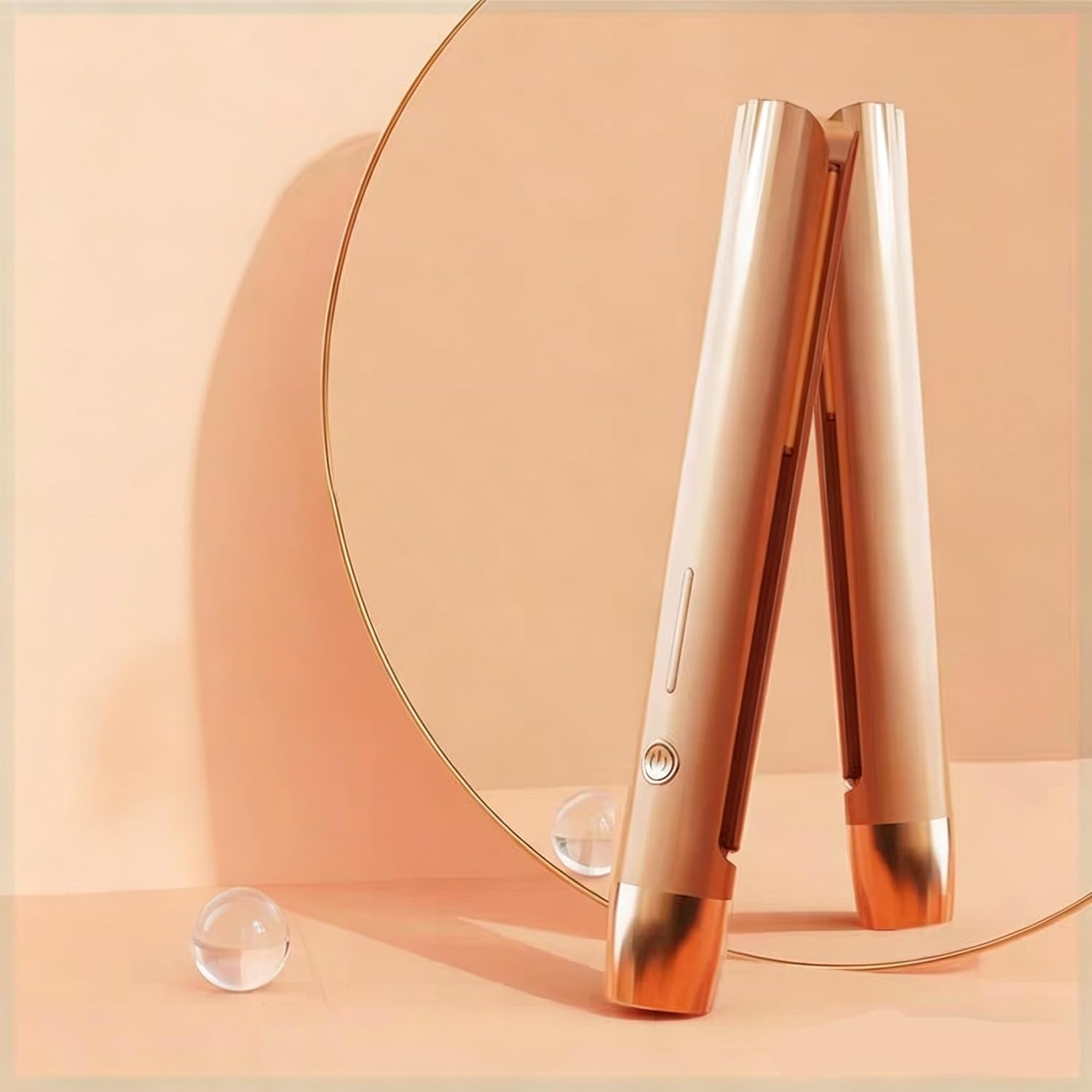 FIFN Mini Root Volumizer, Coral Orange Ceramic Styling Tool, 10s Fast Heating Anti-Scald Hair Lifter for Dorm & Travel
