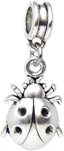 Cuentas colgantes de mariquita para pulseras Metal