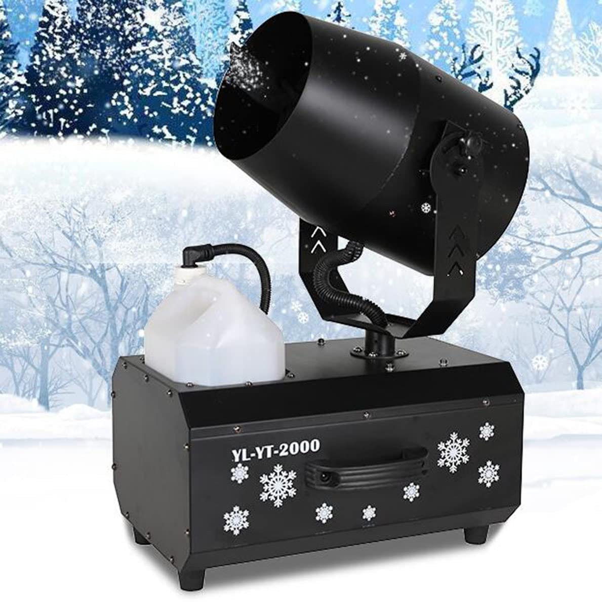 UWYTGF 2000W Professional Snow Machine, 180° Christmasnow Maker Manual/Remote, with Flight Case/Remote Control,Christmas Snow Machine for Dj Party Stage
