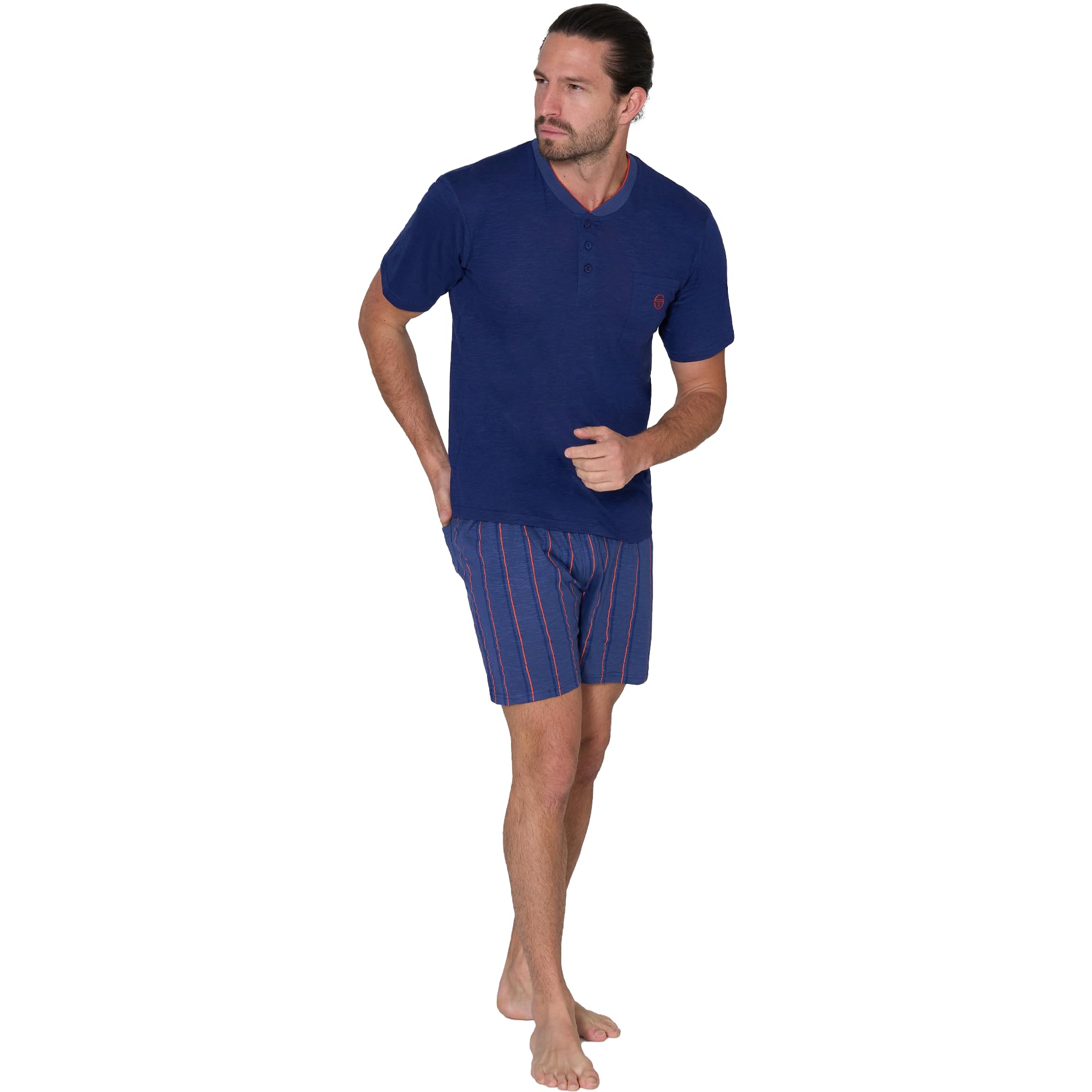 Sergio Tacchini Pigiama Uomo Corto/Completo Jersey di Cotone | M-XXL | Limited Edition