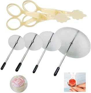 Cake Flower Nail Lifters Set Stainless Steel Baking Flower Nail Tools for Cakes Icing Flowers Decoration (White)